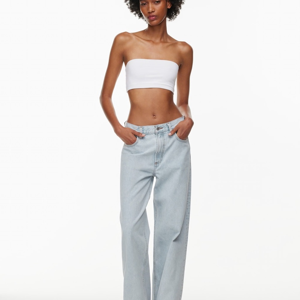 Denim Forum Light Wash Wide Leg Jeans